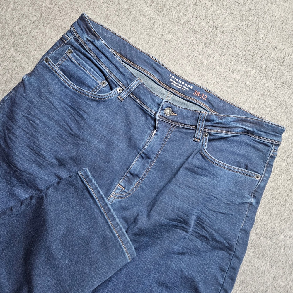 7 Diamonds Jeans Mens 38x32 Blue Generation Denim Straight Fit STP-1293